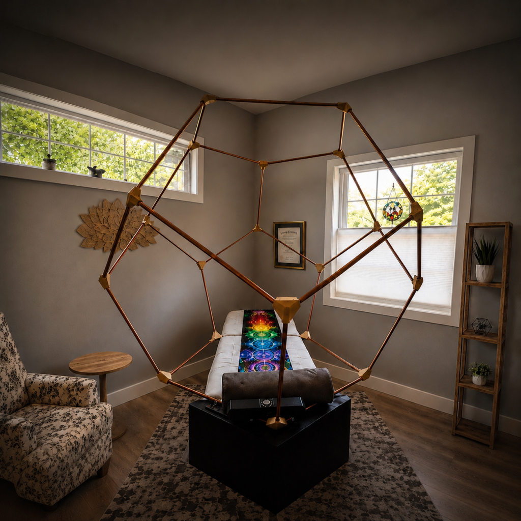 The Sonic Sanctuary vibroacoustic table that utilizes calming Reiki and guided meditation at Thrive My Soul